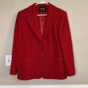 Giorgio Sant Angelo Blazer Red Wool Cashmere Blend Vintage 12 Double Button Doub